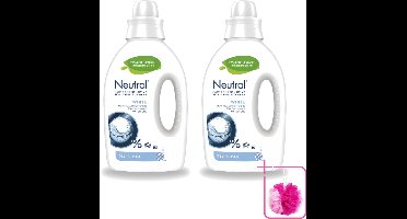 2 x Neutral - Vloeibaar Wasmiddel - Witte Was - Gevoelige Huid - 0% Optische Witmakers, Kleurstoffen & Parfum - 20 Wasbeurten - Bulkverpakking - Gevoelige huid - Douchemop - Wasmiddel