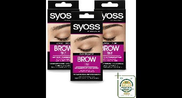3 x SYOSS - Brow Tint Zwart - Wenkbrauwverf - Langdurige Kleur - Tot 10 Toepassingen - Wenkbrauwverf - Permanent - Zwart - Langdurige Kleur - Grijze Haartjes Verbergen