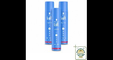 3 x Taft - Ultra 4 - Haarspray Mini - Sterke hold voor onderweg - 75 ml - Haarspray - Haarspray Mini - Haarspray Voor Onderweg - Haarspray Met Sterke Fixatie - Haarspray Voor Dagelijks Gebruik