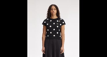 Fred Perry Gestippeld shirt met zwarte flock print