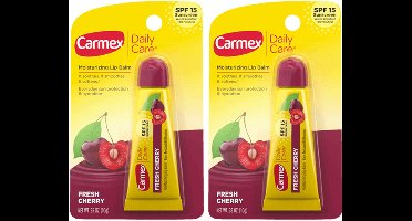 Carmex Lippenbalsem Kers - Hydraterende Lippenbalsem met Zonbescherming SPF15 - 2-pack