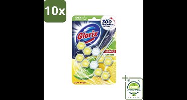10 x Glorix - Power 5 - Toiletblok - Citrus - Langdurige Frisheid - 2 Blokken - Grootverpakking - Toilet Schoonmaak - Toiletblok - Toilet Reiniging - Citrusgeur - Kalk Verwijderaar