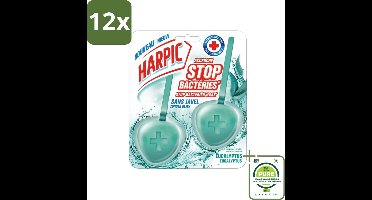 Harpic - Toiletblok - Eucalyptus - Zonder Bleek - 2 Blokjes - Voordeelverpakking - 12 stuks - Toilet schoonmaak - Toiletblok