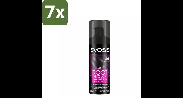 SYOSS - Uitgroeispray Zwart - Uitgroeispray - Kleurbescherming - Directe Grijsdekking - Bulkverpakking - 7 stuks