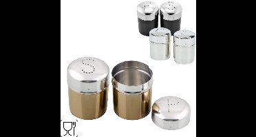 Peper- & Zoutstrooier, zwart - 2 stuks