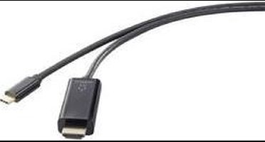 Renkforce USB-C / HDMI Adapterkabel USB-C stekker, HDMI-A-stekker 3.00 m Zwart UHD 4K @ 60 Hz RF-4531594 USB-C-displayk