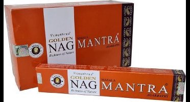 Wierookstokjes Golden Nag Mantra (doos van 12 pakjes)