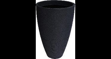 Relaxwonen - Bloempot - Bloembak - Plantenbak - Geribbeld - Zwart - 60x40cm