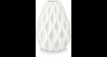 vtwonen Vaas Waves - Bloemenvaas van Porcelein - 3D print - 20x28.5cm