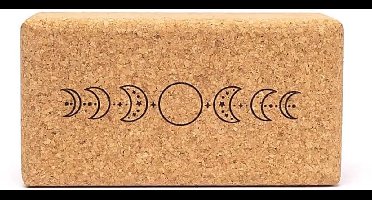 Yoga prop steunblok kurk Maanfasen – 23 cm x 12 cm x 7.5 cm