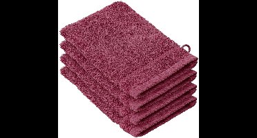 De Witte Lietaer Washandjes Stephanie Beet Red - 15 x 21 cm - set 4 stuks - Rood - Katoen