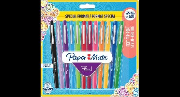 Paper Mate Flair-viltstiften | Medium punt (0,7 mm) | Diverse kleuren | 12 stuks