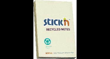 Memoblok Stick'n Recycled - 76x51mm - Pastel Geel - 100 Memoblaadjes