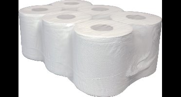 Poetspapier | 2-laags | 19cm | 108m | papier | wit | 6 stuks met koker