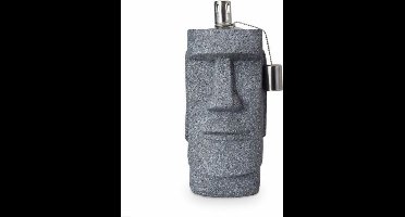 MikaMax Olielamp Moai - Paaseiland Chili - Grijs - Tuinbeeld -  12 x 12 x 31 cm - 1000 gram