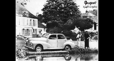 Peugeot 205 1948 a 1960 Metalen wandbord 15 x 20 cm.