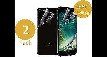 2x Screenprotector geschikt voor Apple iPhone 7 - Voor- en Achterkant 360 Graden Glas PET Folie Screen protector Transparant 0.2mm 9H (Full Screen Protector)