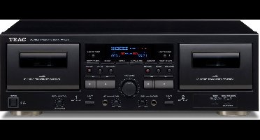TEAC W-1200 - Dubbele cassettedeck voor opnemen/afspelen op beide decks en Digitale USB-uitgang, Zwart