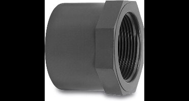 VDL Verloopring PVC-U 50 mm x 1/2" lijm spie x binnendraad 16bar grijs