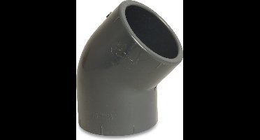 Mega Knie 45° PVC-U 40 mm lijmmof 16bar grijs KIWA