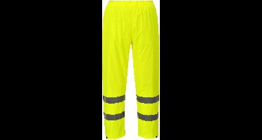 H441 Regenbroek Geel Maat S met reflecterende striping