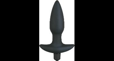 Black Velvets – Siliconen 5-Traps Vibratie Plug voor Anaal Gebruik met Verticale Stop maat M – Zwart