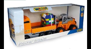 Wader Volvo, samochĂłd z burtami + Klocki Super-mix30 elem.