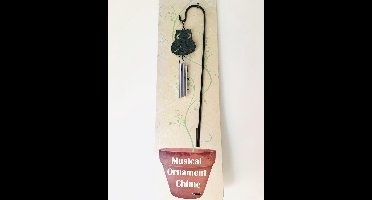 Nature's Melody windgong uil hangend op tuin prikker.Metalen Tuinsteker.tuindecoratie.Tuinsteker