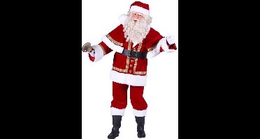 Thetru B.V. - Luxe Kerstman Kostuum Fluweel met Rode Kaap - Medium