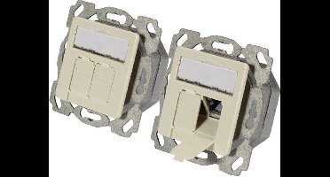EFB Elektronik ET-25130.1V1 Netwerkdoos Inbouw (in muur) Inzet met centraalstuk CAT 6A 2 poorten Zuiver wit (RAL 9010)
