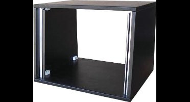 MUSIC STORE Studiorack 8HE berk MP bouwpakket, zwartlack, 7°schuin - Studiorack