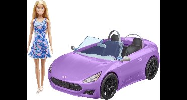 Barbie Pop met Paarse Cabrio - Modepop