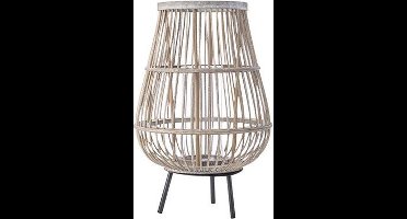 Cosy @ Home Lantaarn op Voet - Hout - Natuur Look - 29,5x29,5x(H)45,5cm