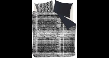 Vtwonen Check XL dekbedovertrek - Lits-Jumeaux - 240x200/220 - Zwart