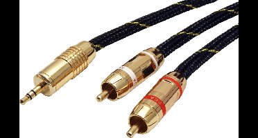 ROLINE GOLD audio aansluitkabel, 3,5 mm stereo - 2x tulp, M/M, 5 m