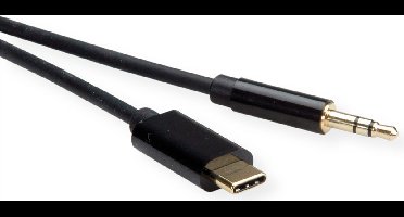 ROLINE Adapter Kabel USB Type C - 3.5mm Audio, Male/Male, zwart, 3 m