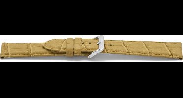 Horlogeband Universeel D339 Leder Beige 14mm