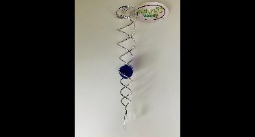 Nature's Melody Crystal Vortex Spinner Wind Spinner Kristal staart 35cm met blauwe glazen kogel van 4cm ,De beste kwaliteit ! wind vanger, Twister ,Hoogwaardige RVS.windgong