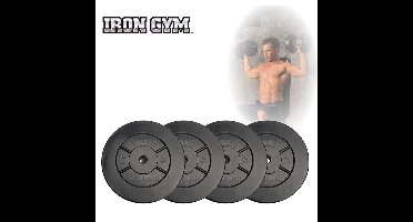 Iron Gym Halterschijven 4 x 5 kg Ø 25 mm - Haltergewichten - Plate Set - Barbell gewichten