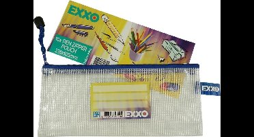 EXXO-HFP #34119 - Pen-etui; Multi-Purpose; Rits Blauw; 5 stuks