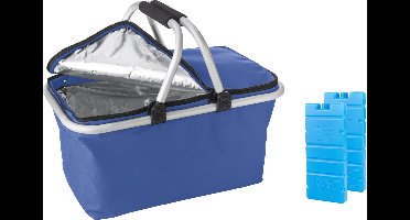 Boodschappenmand met koelvak | blauw | met 2 koelelementen