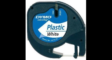 Lettertape Dymo Letratag 91201 Wit-Zwart