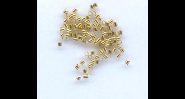 Knijpkralen Goud — Hobby & Crafting Fun (nr. 12024-0012) — 100 stuks, 2 x 1,5 mm
