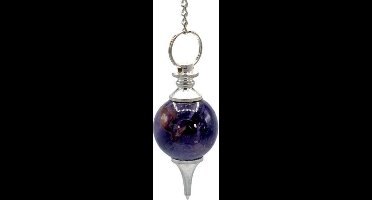Pendel amethist bolvorm & metaal - 4x2 cm - 19 g - M