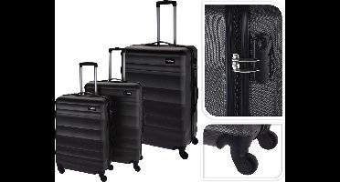ProWorld Trolleykoffer London - zwart - 3 delig - OP = OP
