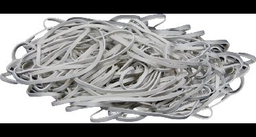 1 kg - Elastiek - wit - diameter 60mm - breedte 3mm - in zak - ca 1050 stuks