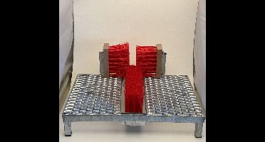 Voetenveger extra zwaar, gegalvaniseerd, vervangbare borstels.