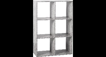 Atmosphera - Boekenkast - 6 Vaks - Hout - Grijs - 67,6 x 32 x 100,5 cm