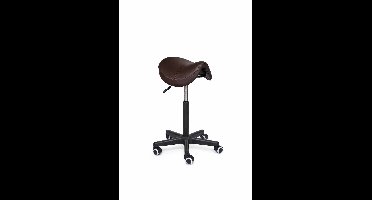 Ergonomische Zadelkruk Comfort Bruin op Wielen Laag (40-57cm) / Zonder voetsteun / Standaard wielen