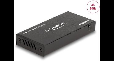 Delock HDMI Splitter 1 x HDMI in to 2 x HDMI out 4K 60 Hz with downscaler